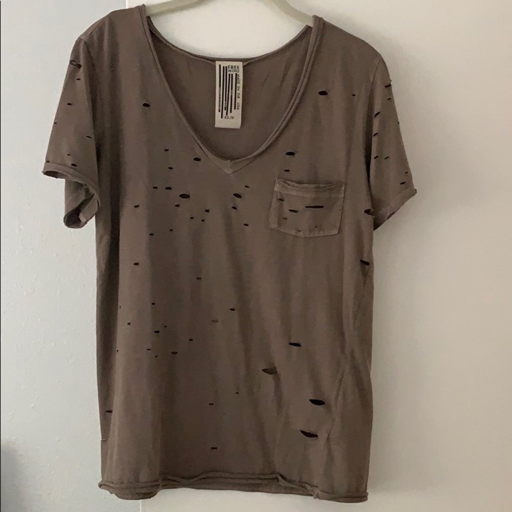 Free People Distressed T-Shirt